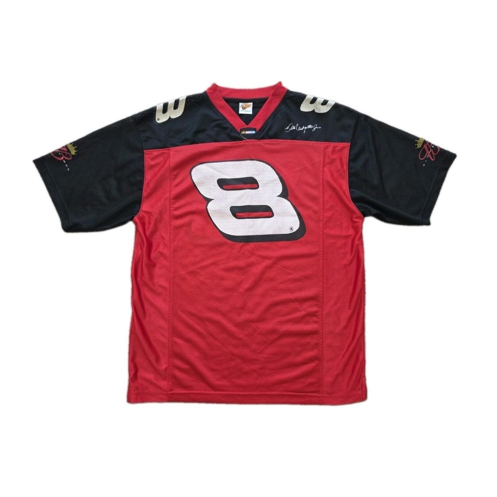 Vtg Earnhardt Jr #8 NASCAR Winners Circle Jersey Shirt Mens Large Red Black